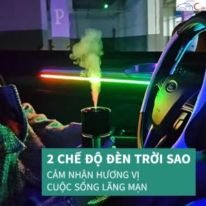 (171) Máy Xông Tinh Dầu Nước Hoa Khử Mùi Xe Ô Tô Tích Hợp Đèn Chiếu Bầu Trời Sao Có Thể Sạc Được