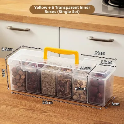 Carry Storage Box With Lid Spice Organizer Food Grade Large Capacity