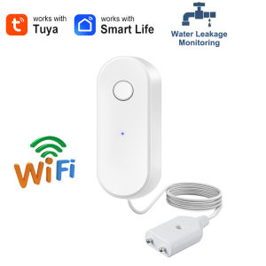 Tuya WiFi Water Leak Detector Smart Home Flood Sensor Kitchen Overflow Smart Life APP Alert Equipment 1 Meter Detection Cable