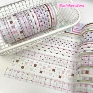 6 Chiếc Kawaii Basic Dot Washi Tape Set Cho DIY Handmade Sách Trường Văn Phòng Phẩm Trang Trí Mặt Nạ Băng Gói
