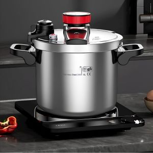 หม้อต้มความดันสูงแบบอเนกประสงค์ 316 สแตนเลส ความจุขนาดใหญ่ 10L แบบอเนกประสงค์ หม้อต้มน้ำ หม้อต้มแกง หม้อต้มต้มแกง