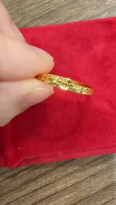 Poh Heng Jewellery 22K Textured Band in Yellow Gold[Price By Weight]