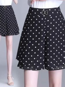 สูง เอว ขากว้าง ผ้าชีฟอง กระโปรง กางเกง ฤดูร้อน น้ำหนักเบา ทรงเอ สั้น กางเกง หลวม ลำลอง ห้าสิบบาง กางเกง พลัสไซส์