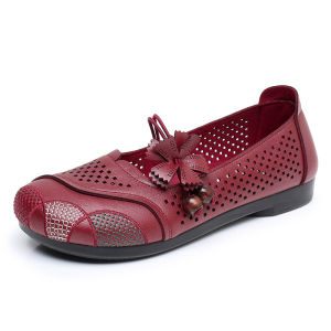 SHIPAILUO | Lightweight Breathable Womens Slip-On Casual Shoes Hollow Out Design Low Cut Comfortable Soft Bottom For Middle-Aged And Elderly