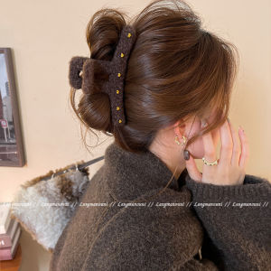 Large Size Plush Shark Clamp Womens Hair Accessories Autumn Winter Heart Shaped Fashionable Hair Grips Romantic European Style