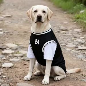 Summer Pet Dog Cooling Vest Basketball Soft Faux Two-Piece Clothes Summer Casual Shirt For Medium Large Dog Labrador Pet Clothes