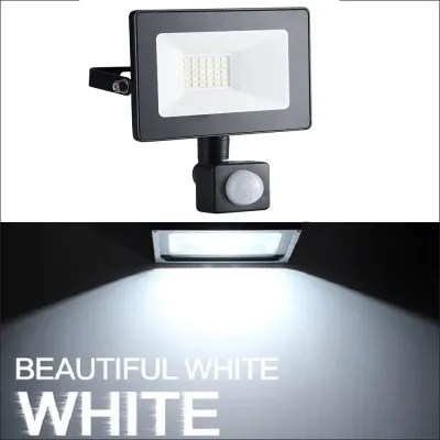 LED PIR Motion Sensor Floodlight Outdoor Wall Light AC220V 50W 30W 20W 10W IP66 Waterproof LED Spotlight For Garden Courtyard