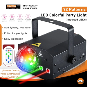 72 Patter LED Party Light RGB Magic Ball Light Disco Stage Effect Lamp with Remote Lampu Disko Lampu Party Lampu LED Music Party Karaoke LED Projector Rotating Light 星空投影燈 魔球灯