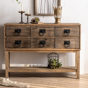 Retro Chest of Drawers Storage Cabinet Living Room Sideboards Cabinet Multi-Functional Curio Cabinet Home Console Tables Bedroom Drawer Locker