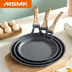 MsMk Nonstick Crepe Pan Nonstic Coating Flat Skillet Dosa Tawa Tortilla Pan Stay-Cool Handle Induction Compatible