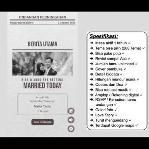 Undangan Digital Website Pernikahan & Khitanan Premium Tema Newspaper