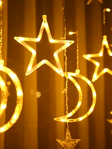 Remote Control Fairy LED Curtain Light Ramadan String Copper Window Indoor Christmas Home Decor Festive Lighting
