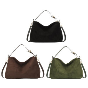 【Alloet】 Women Faux Suede Shoulder Bag in Soft Colors Crossbody Bag with Stylish Design for Casual Outings