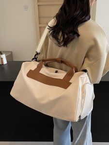 กระเป๋าเดินทางธุรกิจผ้า Oxford ความจุขนาดใหญ่ถุงแยกเปียกและแห้งกระเป๋าเดินทางสะพายข้างแบบใช้มือถือสําหรับการเดินทางระยะสั้นและการออกนอกบ้าน