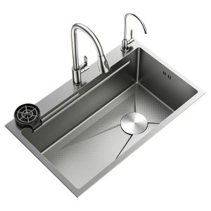 MEICHUWUYU | 5mm Thickened Small Grain Large Single Bowl Stainless Steel Sink 5mm