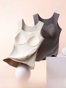 miiow | Thickened One-Piece Womens Tank Top Vest Warm Base Layer Underwear Seamless Comfortable Pad Included Autumn Winter New Style