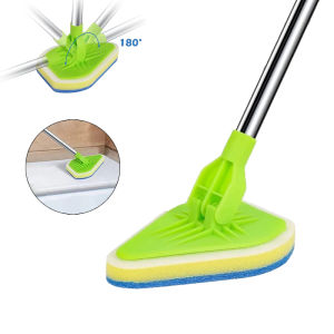 Multi-Functional Cleaning Brush Adjustable Long Handle Triangular Brush 180° Rotating Cleaning Household Cleaning Tool
