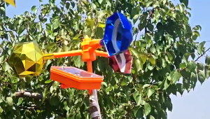 Solar Bird Repellent Outdoor 360 °Rotation Reflective Bird Repeller Voice Repellent Penghalau Burung