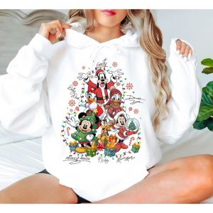 เสื้อฮู้ดดิสนีย์มิกกี้เมาส์ คริสต์มาส 2025 สำหรับเด็กชาย เด็กหญิง ฤดูใบไม้ร่วง ฤดูหนาว เสื้อผ้าครอบครัว พ่อแม่ลูก ผู้ชาย ผู้หญิง ทรงโอเวอร์ไซส์ หลวม แขนยาว