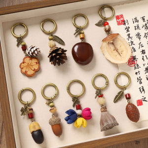 Natural Plant Fruit Buddha Seed Bag Charm Retro New Chinese Style Keychain Small Artistic Bag Pendant Fashionable Accessory