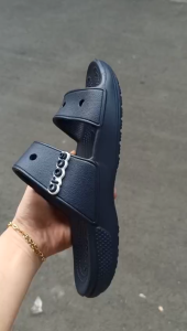 Dép 2 quai ngang cross Band Classic chuẩn xịn đúc liền khối màu  navy TẶNG 10 STIC