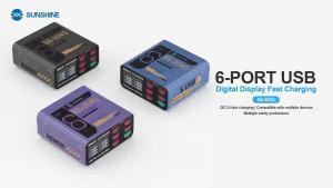 Sunshine | SUNSHINE SS-304Q 6 Port USB Smart Fast Charger for Mobile Phone Tablets QC3.0 Multi-device Digital Display Charging Station