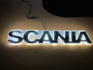 SCANIA Logo word White LED 5 INCH + SCANIA Side Step LED Lamp #lorilampu #lorryled #led #loriled #truckled #scanialed