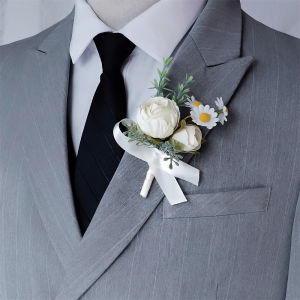 Korean Style Wedding Lapel Pin for Brides Grooms Mothers Fathers Best Men Maids of Honor Business Lapel Flower Pins