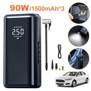 [ คืนสินค้าได้ภายใน 7. วัน]  เครื่องอัดอากาศรถยนต์แบบพกพาพร้อมไฟ LED ปั๊มลมยางรถยนต์รถจักรยานยนต์จักรยานยนต์เครื่องอัดอากาศไฟฟ้า