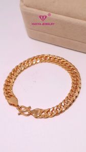 Yaxiya Gelang Rantai Wanita Perhiasan Lapis Emas 18K 327