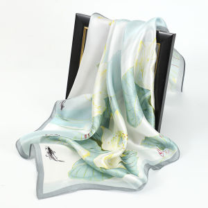 Elegant Silk Square Scarf Womens New Summer  Silk Fashionable Neck Warmer Trendy Shawl Business Style Small Square