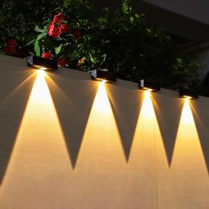 LED Solar Lights Outdoor Super Bright Waterproof Garden Lights Solar Powered Pathway Yard Steps Fence Lamps for Balcony Stairs W