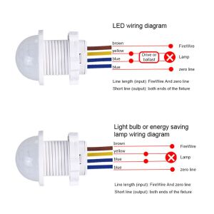 AC85-265V Double Adjustable Delay PIR Sensor Detector Smart Switch LED PIR Infrared Motion Sensor Auto Switch Light Strip Switch