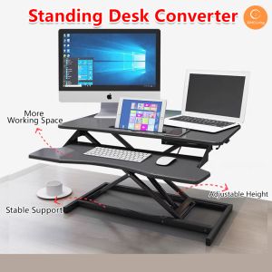 SG Ergonomic Standing Desk Converter Height Adjustable Table Laptop Stand Computer Table