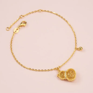 Chow Sang Sang 周生生 999 24K Gold Cultural Blessings WULU Bracelet for Women 18cm 95554B
