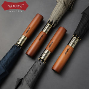 LORDWEY & Parachase Big Automatic Umbrella Men Business 120cm Large Windproof Golf Umbrellas Rain Wooden Long Handle Umbrella Women Brand