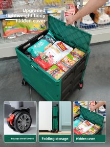smit | Shopping Cart for Grocery Shopping and Delivery Pickup Portable Foldable Home Use Supermarket Trolley