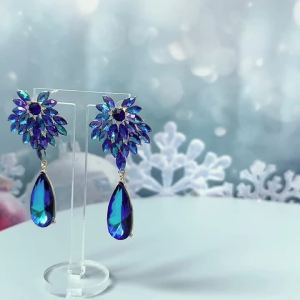 Elegant Leaves Teardrop Dangle Earrings For WomLuxury Design Sparkly Crystal Original Funny Wedding Party Pendant Jewelry Gift