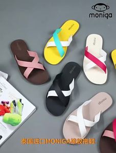 Thailand MONIGA Rubber Slippers for Men and Women Summer Flat Non-Slip Outdoor Couple Beach Vacation Travel