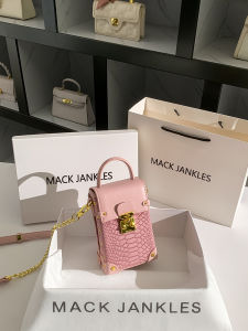 Mack Jankles Velvet Chain Shoulder Bag Crossbody Phone Bag for Girls Casual Simple Style Detachable Strap Non-Folding PU Leather