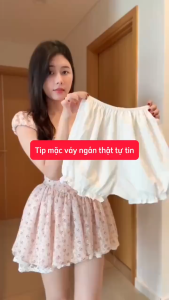 Quần bảo hộ nữ mặc váy quần bí ngô quần bí mặc trong váy làm phồng chân váy quần bảo hộ 2 trong 1 an toàn cho nữ