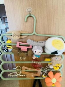 Hair Accessories Storage Rack Kids Wall Hanging Punch-Free Hook Headband/Hairpin Hair Ring Hair Claw Headdress Creative Jewelry Rack