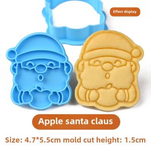 Christmas Cartoon Cookie Baking Tools Santa Claus Press Style Home Use Baking Mould Kitchen Cooking Utensils PLA Material