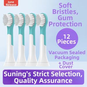 Philips Childrens Electric Toothbrush Head Compatible with HX6322/6352/6332/6320/6321 Initial June Suitable for Kids Deep Cleaning