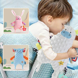 Baby Toys Baby Soothing Sleep Plush Dolls Toy with Teethers Plush Beans Beans Cartoon Cute Little Animal Soothing Doll
