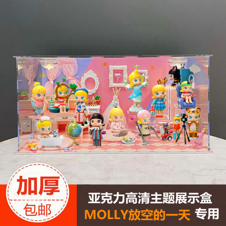 Popmart Molly Blind Box Display Case Suitable for Figure Collection Cartoon Anime Props Collectible Toys Model Showcase