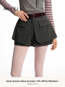 AIVEI | Fall New Design Illusion Layer Slimming Versatile Wide Leg Shorts