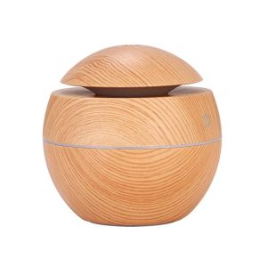 Air Humidifier Ultrasonic USB Aroma Diffuser Wood Grain LED Night Light Electric Essential Oil Diffuser Aromatherapy Home 130ML