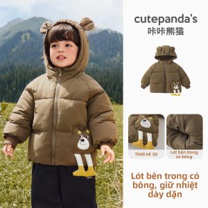 CUTEPANDAS | Áo Khoác Mùa Đông Có Mũ 3D Cho Trẻ Em