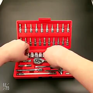 ชุดบล็อกประแจ เครื่องมือช่าง ชุดประแจบล็อก 46 ชิ้น บล็อก 1/4 ชุดบล็อก ประแจ Hand Tools ชุดเครื่องมือ